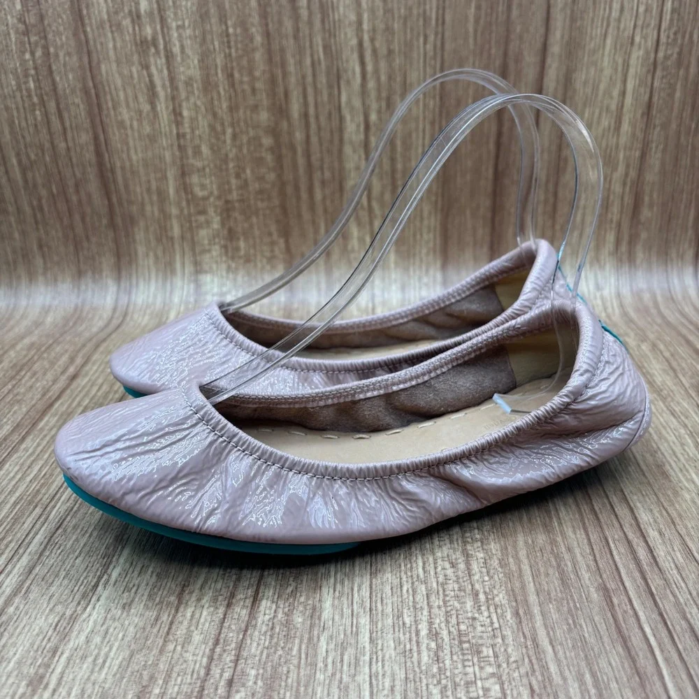 Tieks Ballet Flats Women Blush Pink Patent Size 6 Leather Foldable Gavrieli
